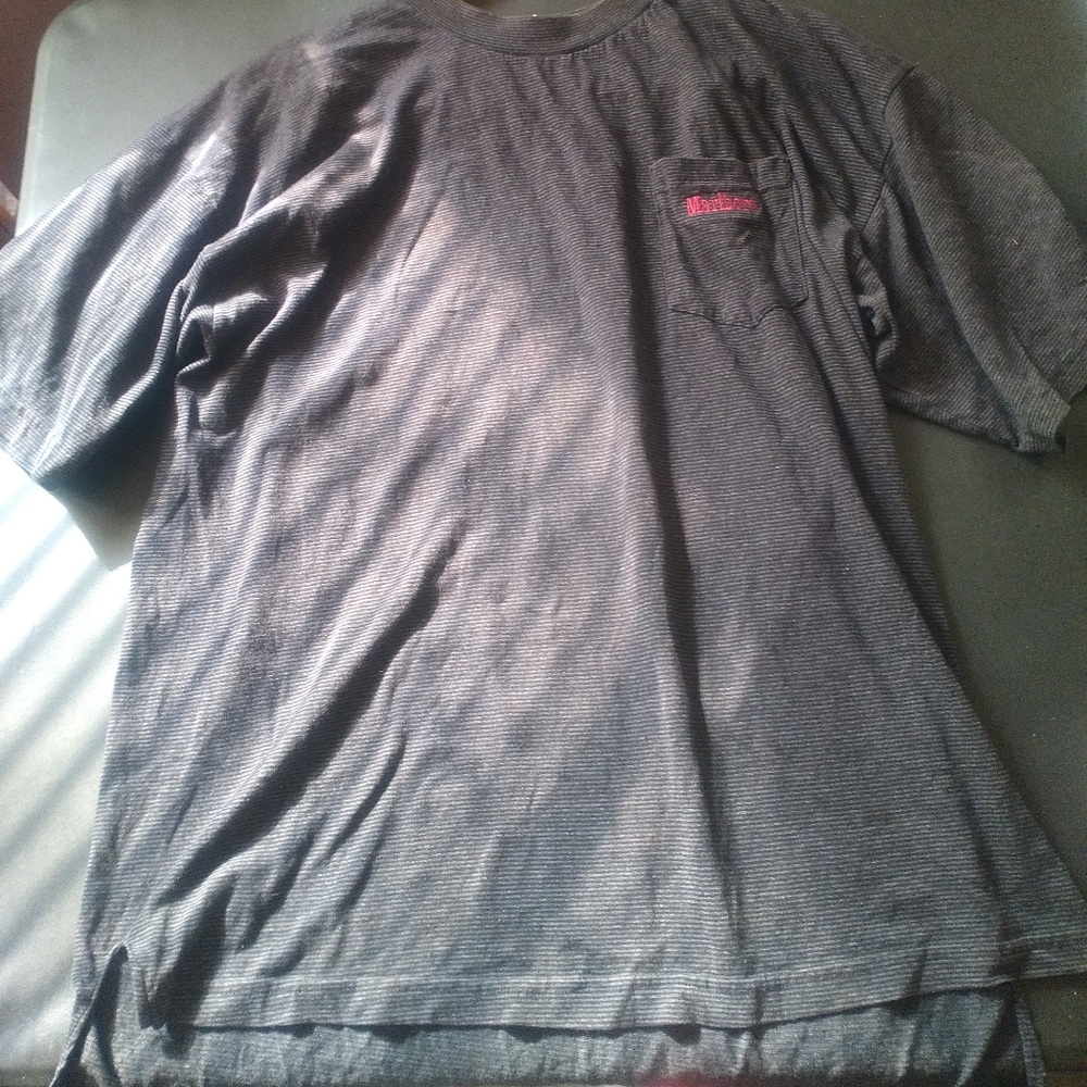 Vintage Marlboro Unlimited Striped Embroidered Pocket T Shirt M/L